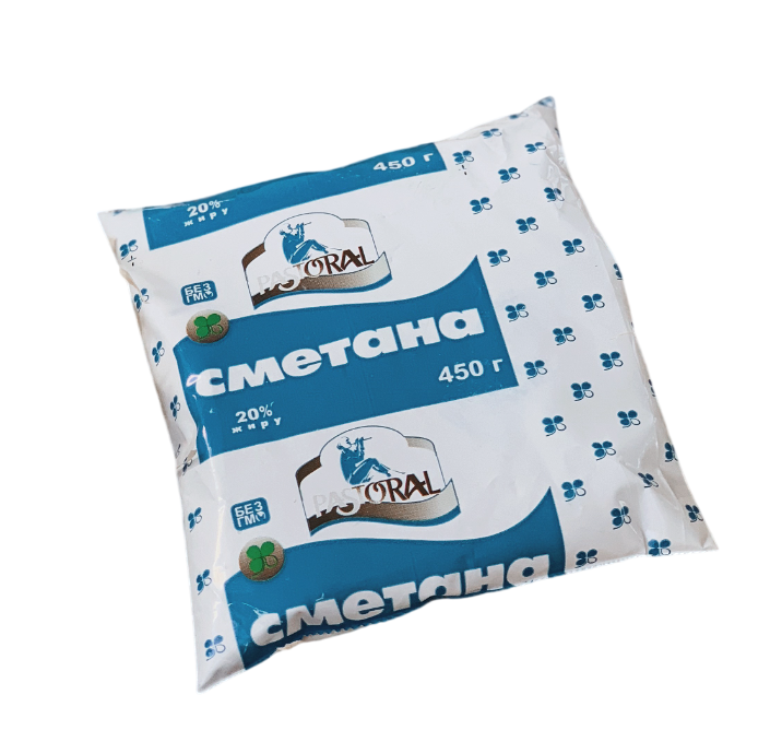 Сметана PASTORAL 20%, 450г, плівка поліетиленова